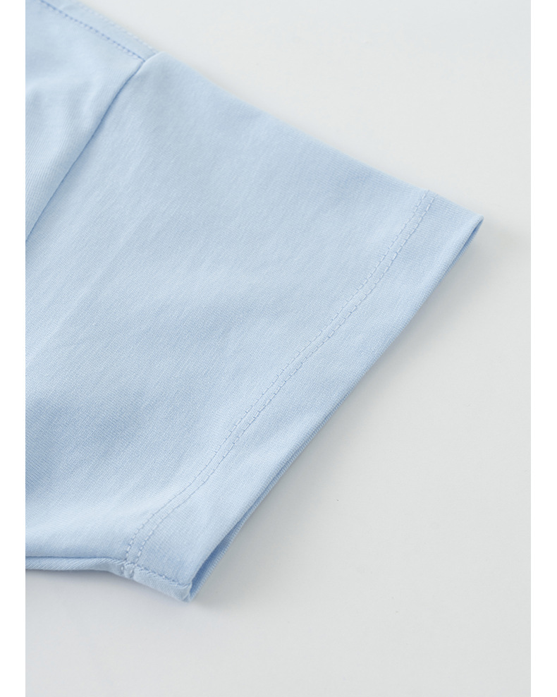 Short Solid Color Regular Shoulder Short Sleeve BEN2523