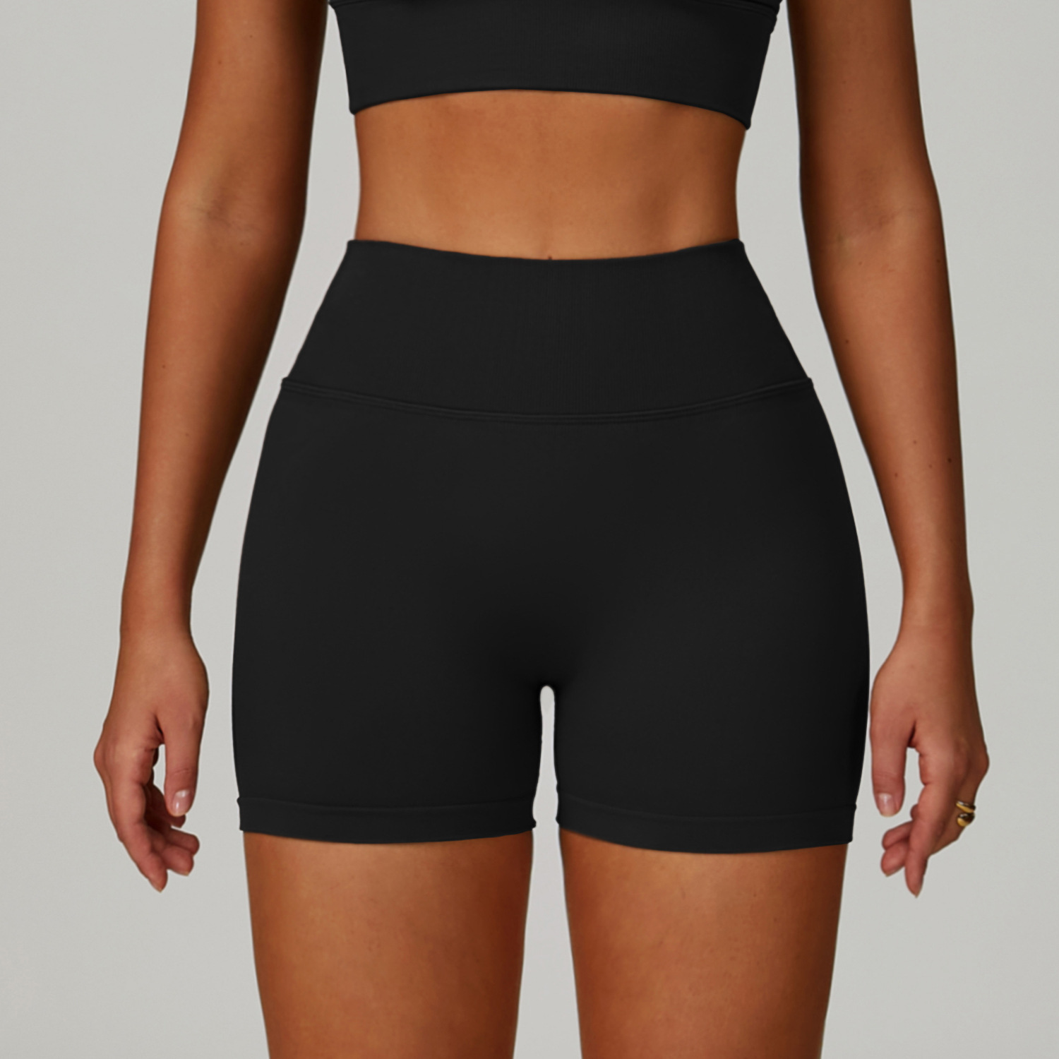 V-Waist Seamless Knit Yoga Shorts 7790