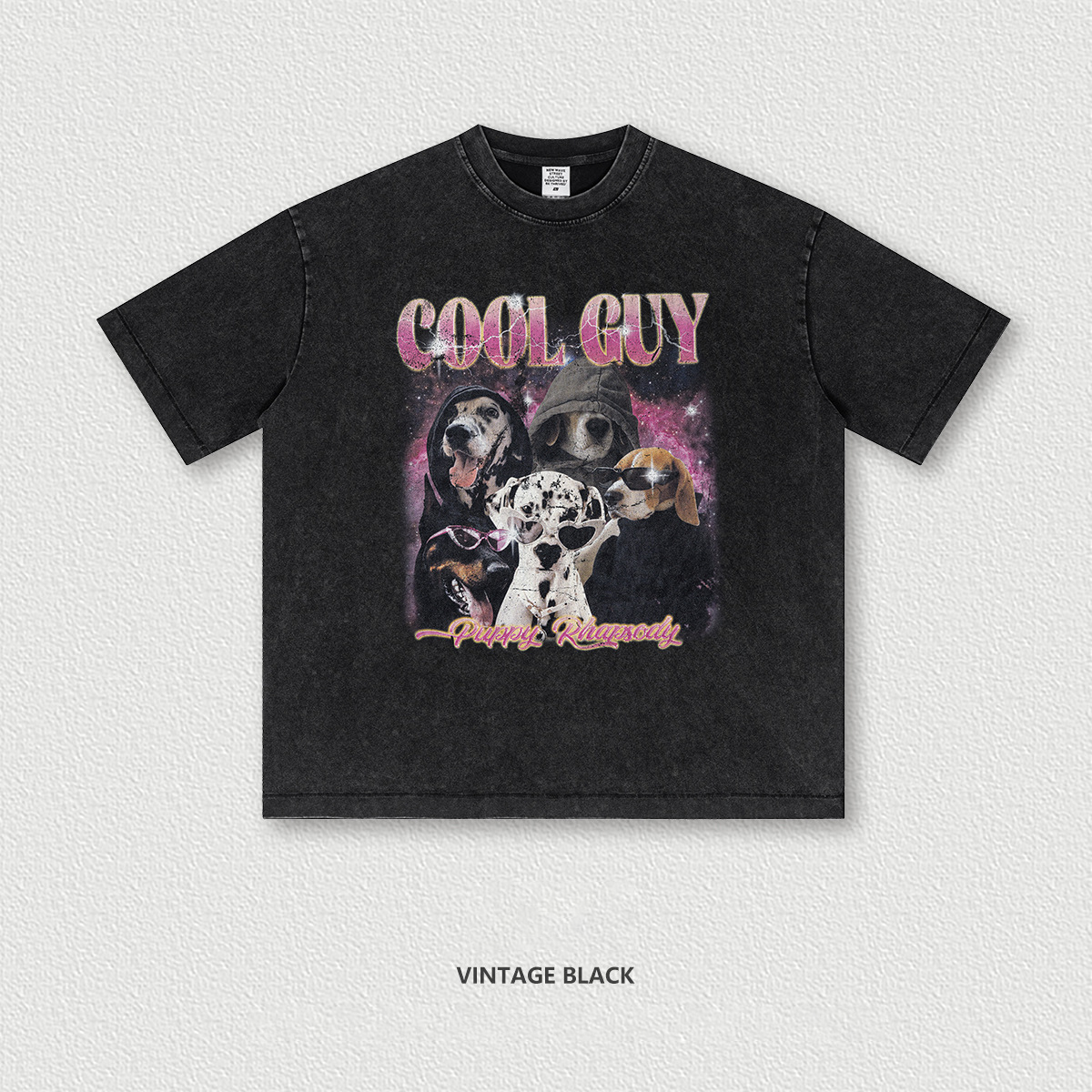 Puppy Printed Crewneck Loose Short Sleeve BE7555