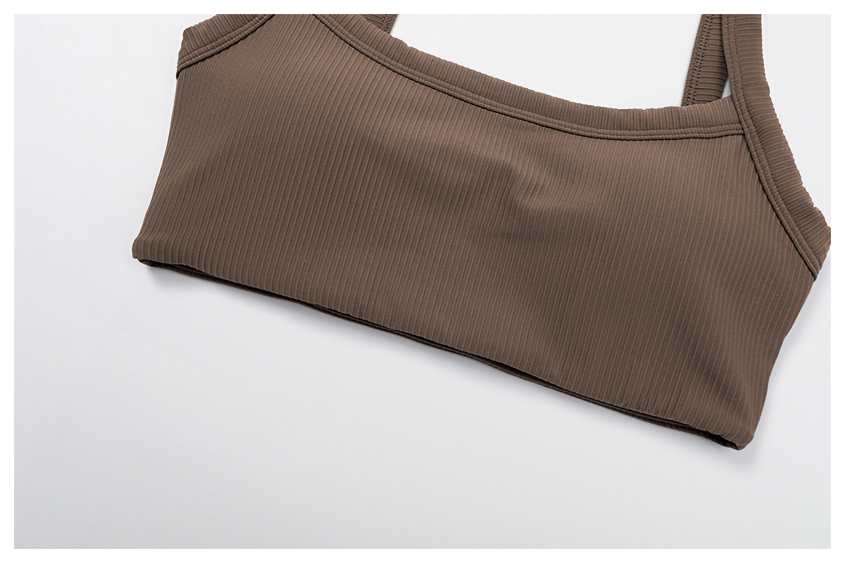 Ribbed Backless Fitted Sports Bra 3093