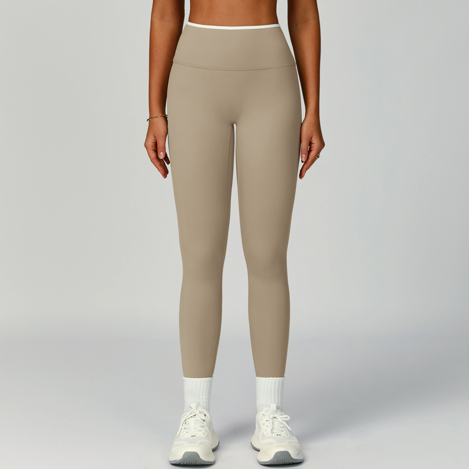 High-Waist Color Block Quick-Dry Fitted Sports Leggings 9238