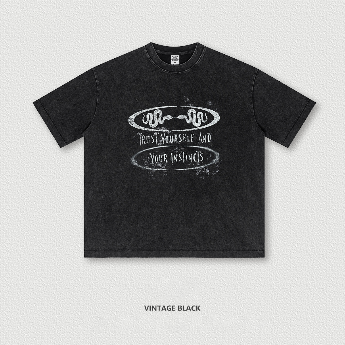 Washed Distressed Printed Short Sleeve T-Shirt BE7530