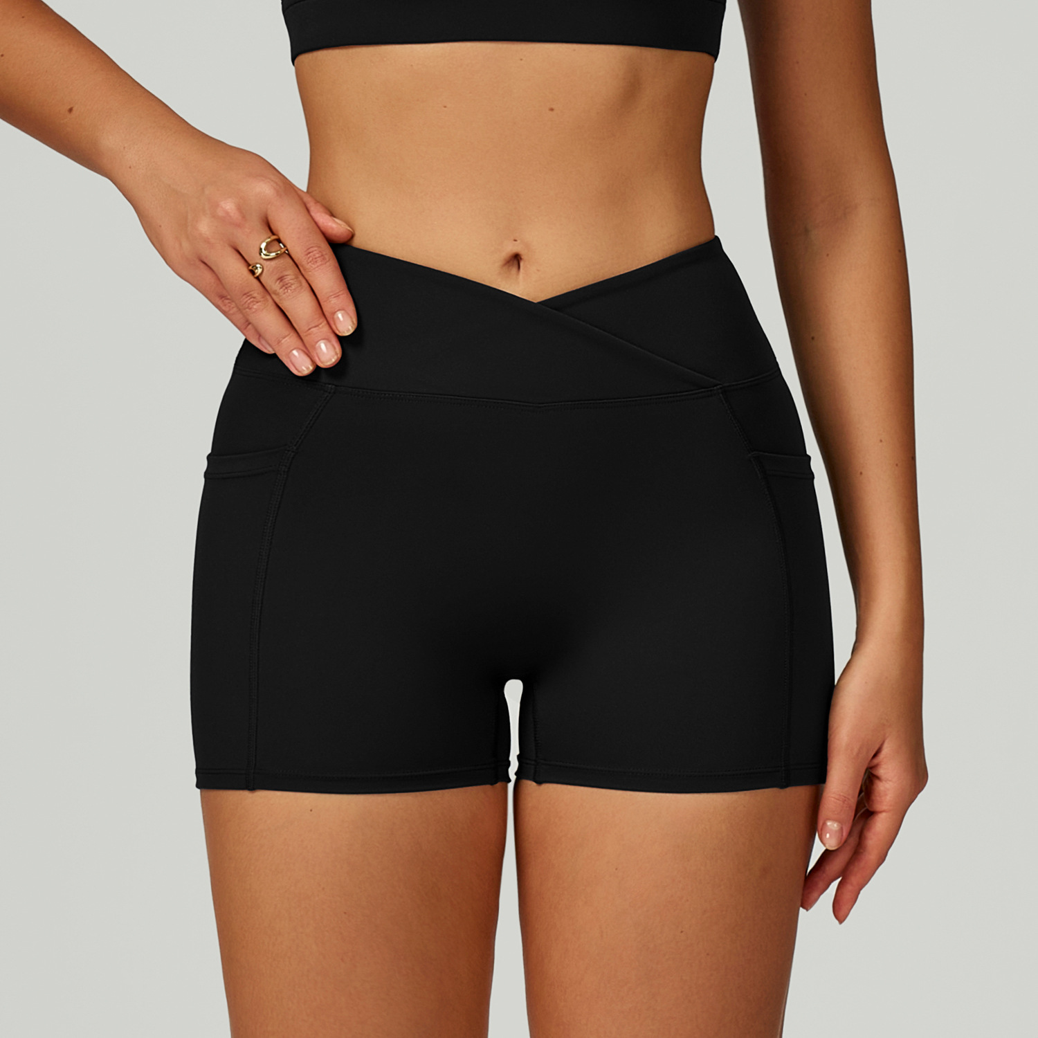 High-Waist Crisscross Waist Yoga Shorts 2030