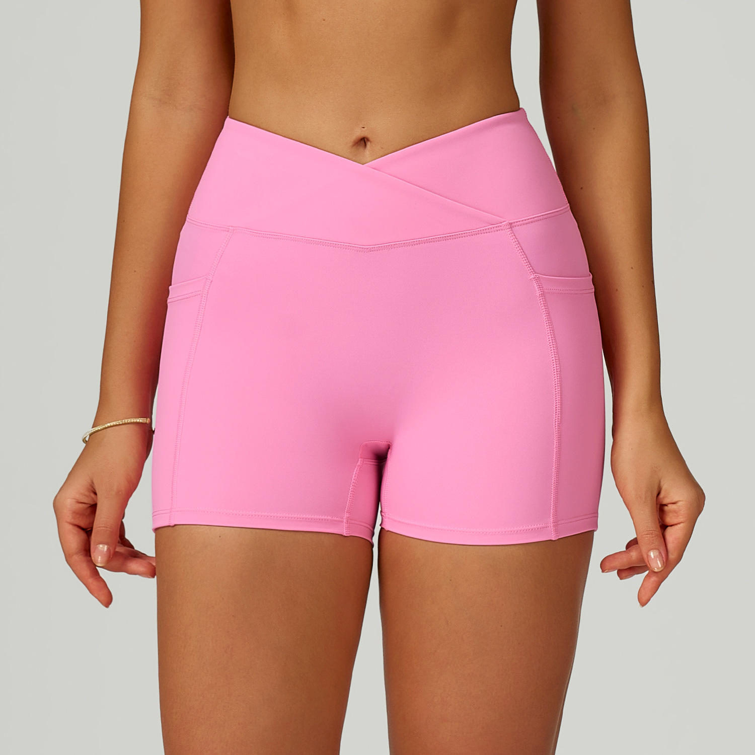 High-Waist Crisscross Waist Yoga Shorts 2030