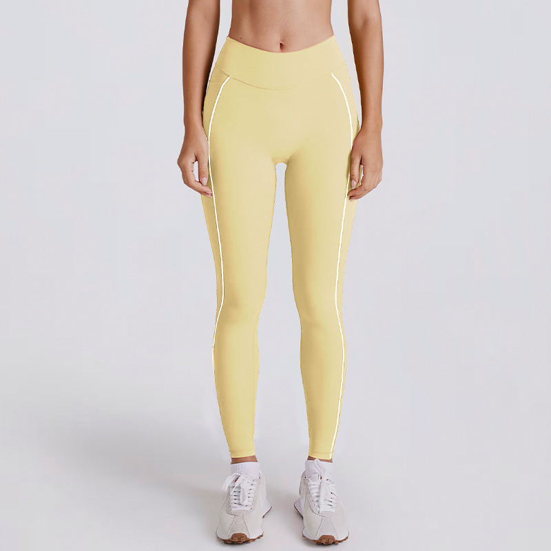 Casual Slim-Fit Color-Block Striped Yoga Pants SKL-QY-K4600