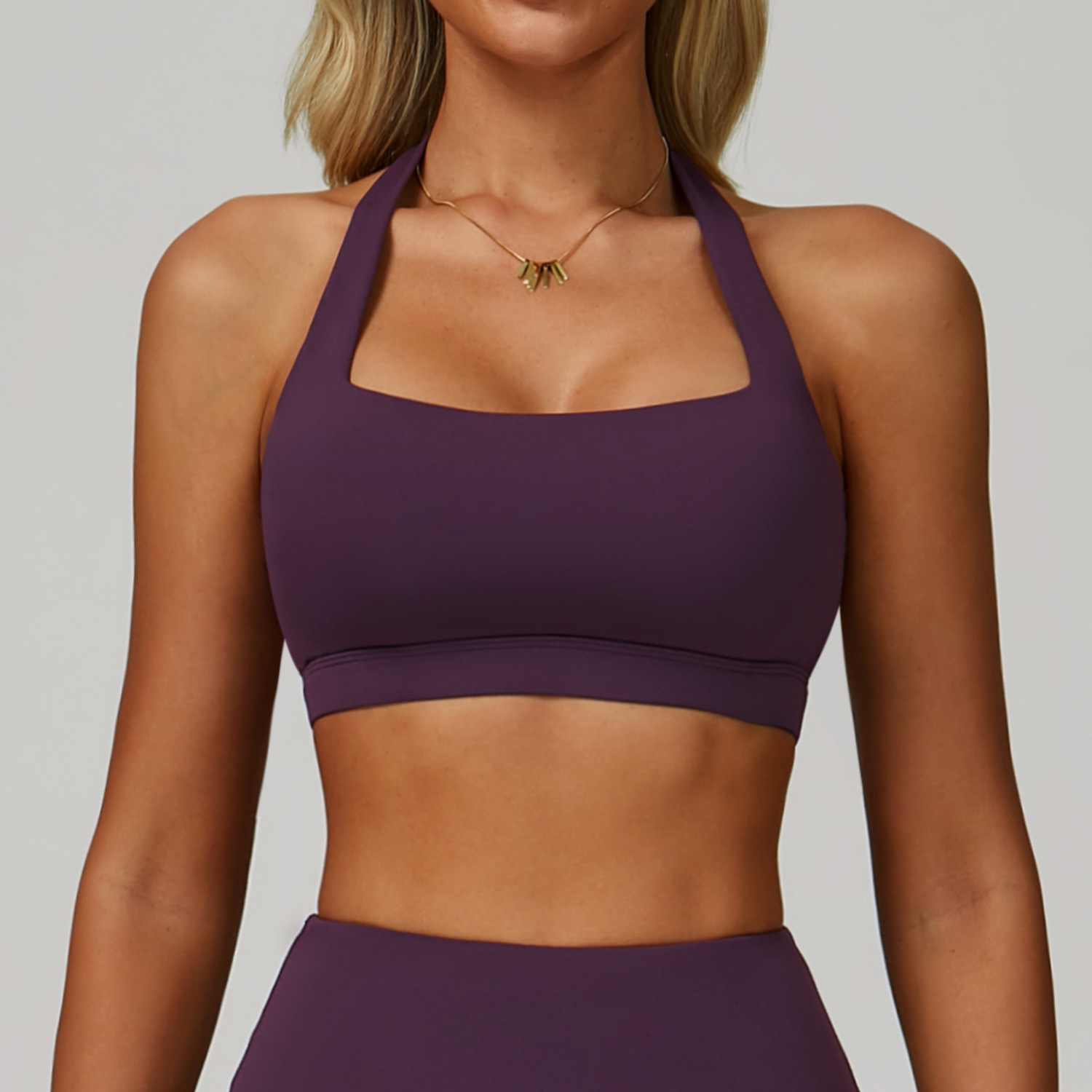 Halter Neck Backless Yoga Bra 3091