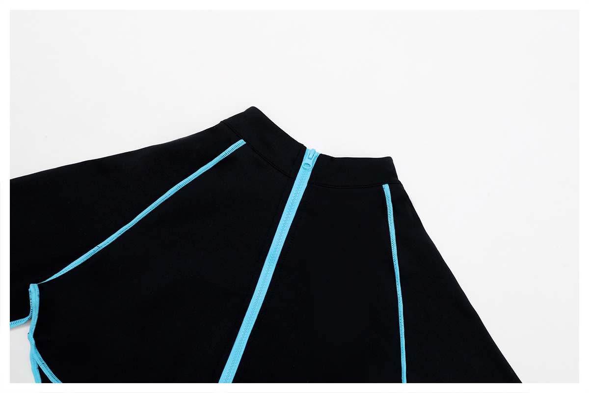 Color Block Hollow-Out Back Long-Sleeve Short Yoga Bodysuit 9318