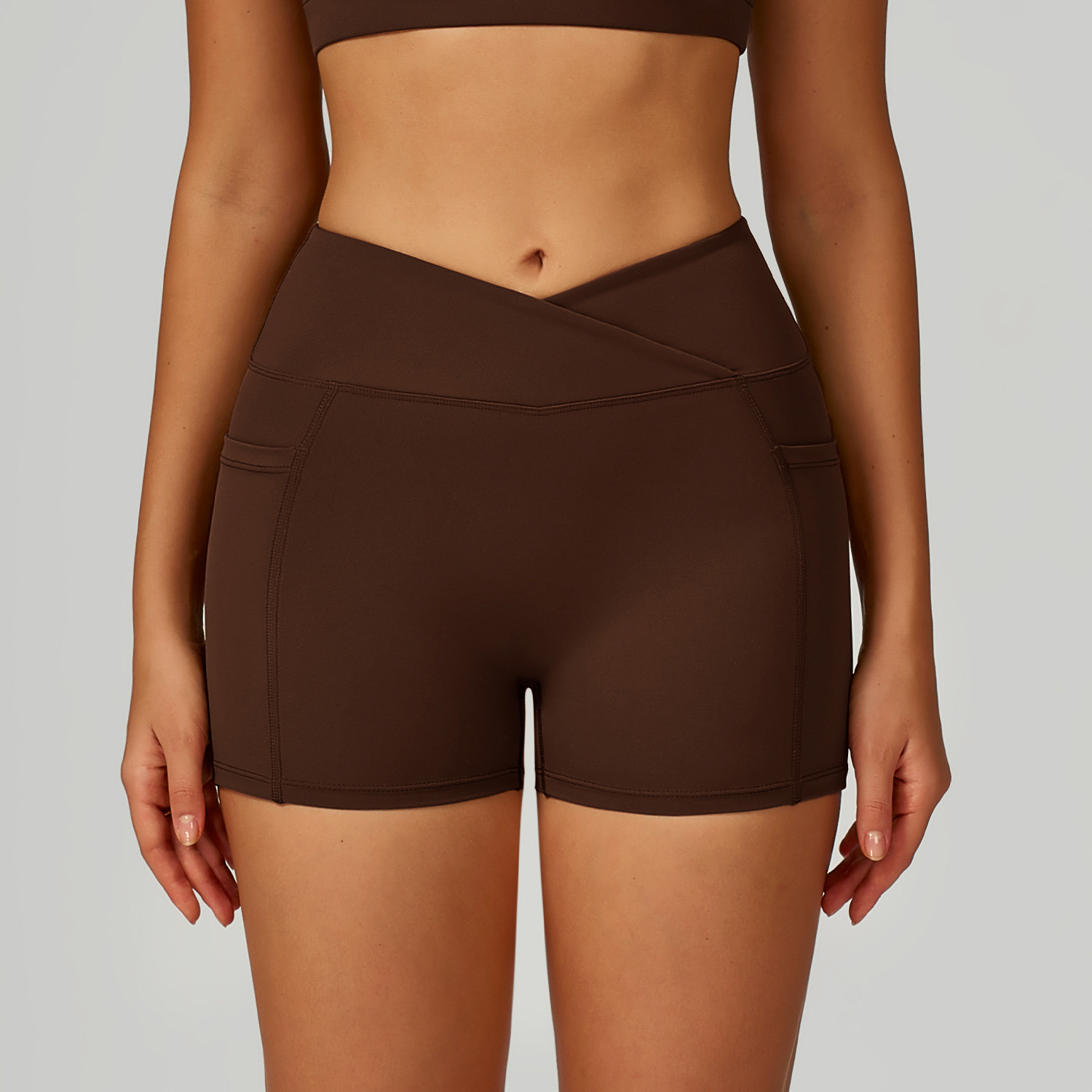High-Waist Crisscross Waist Yoga Shorts 2030