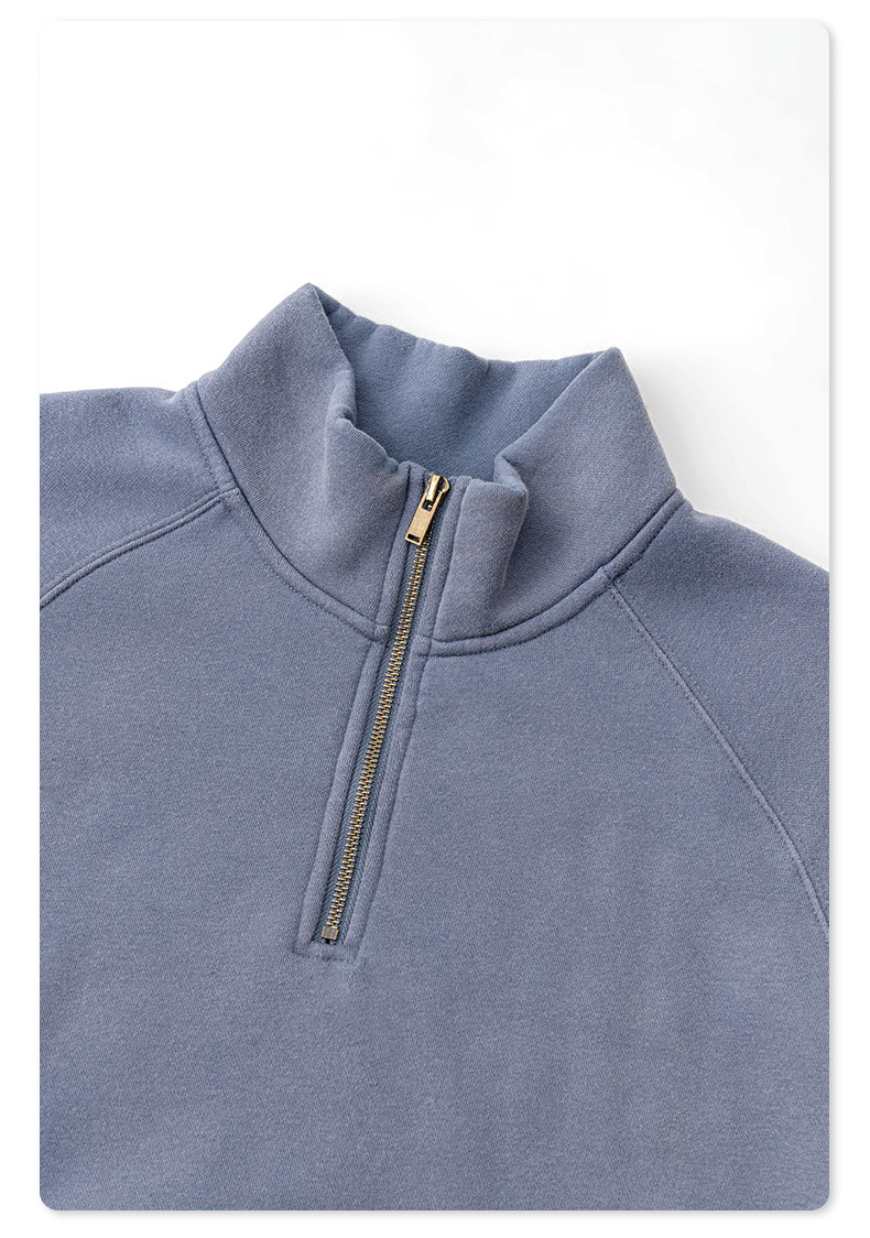 Half Zip Stand Collar Fleece Lined Hoodie BEW2430
