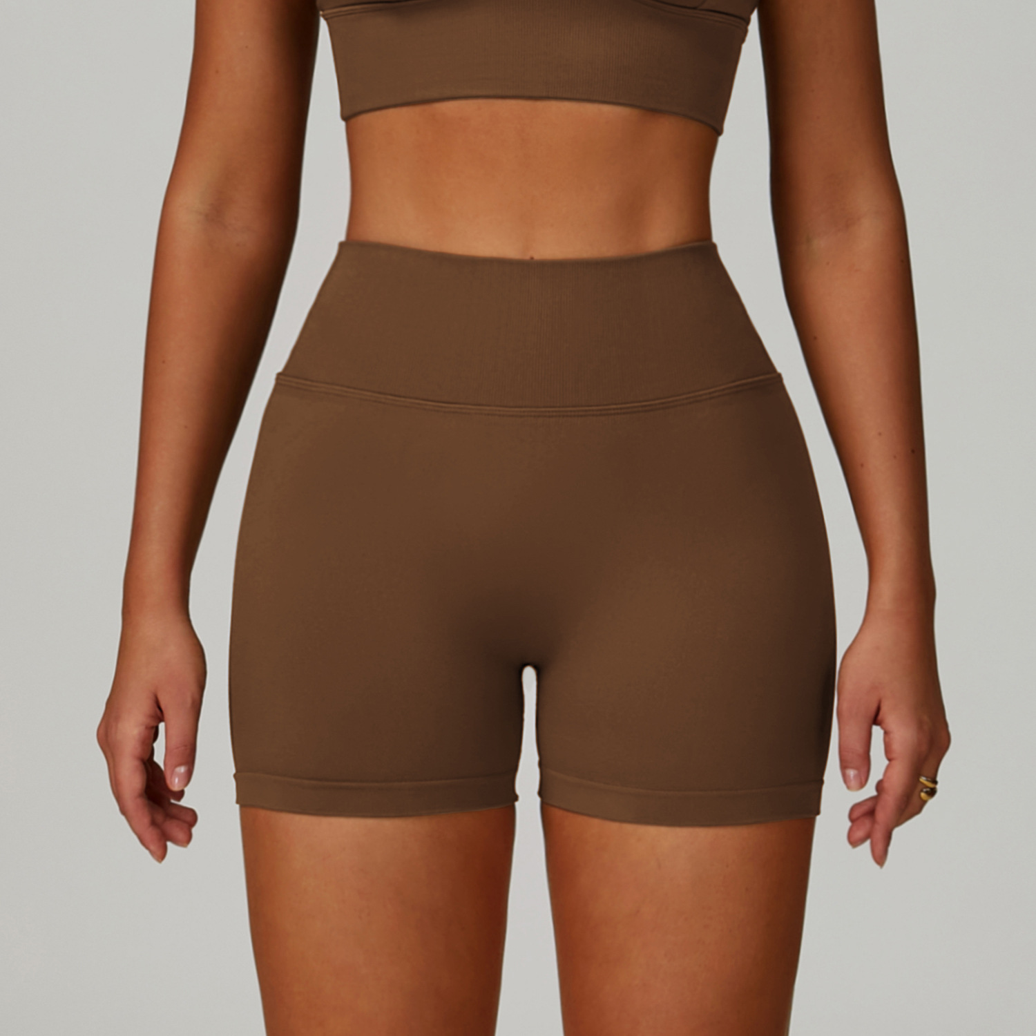 V-Waist Seamless Knit Yoga Shorts 7790