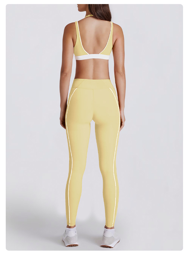 Casual Slim-Fit Color-Block Striped Yoga Pants SKL-QY-K4600
