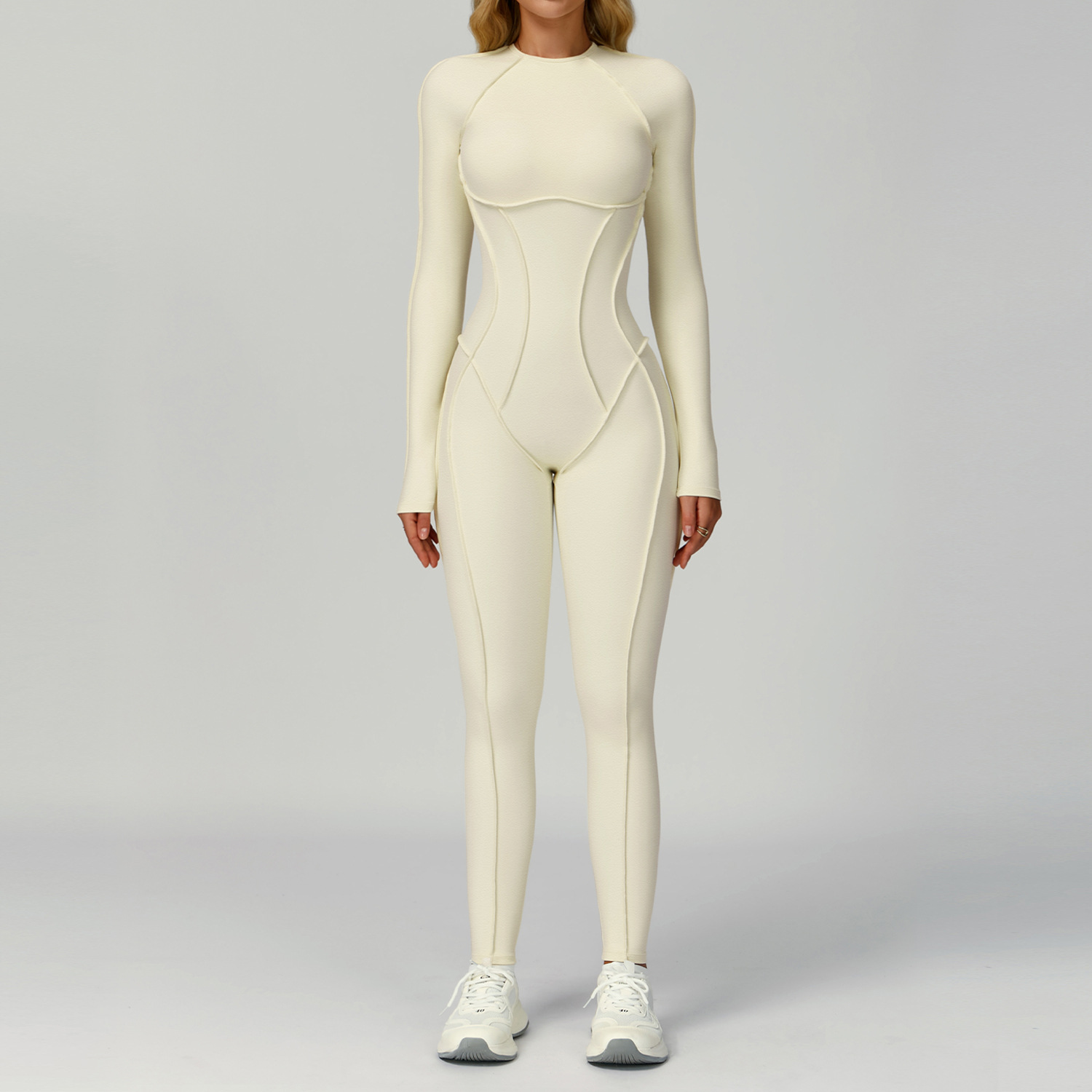 Brushed Hollow-Out Back Yoga Bodysuit 9319