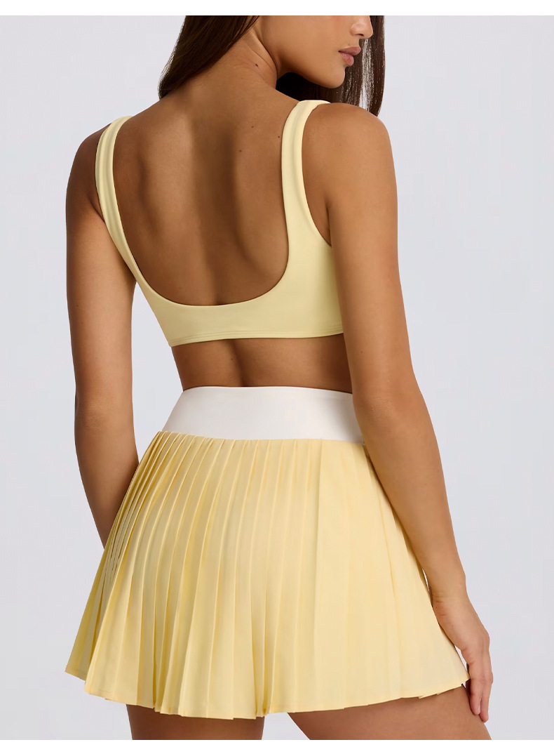 Detachable Bra Seamless Color-Block Bra Twist Camisole Beauty Back Sports Underwear for Running and Yoga SKL-QY-B6538