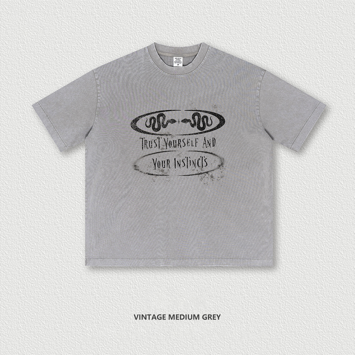 Washed Distressed Printed Short Sleeve T-Shirt BE7530