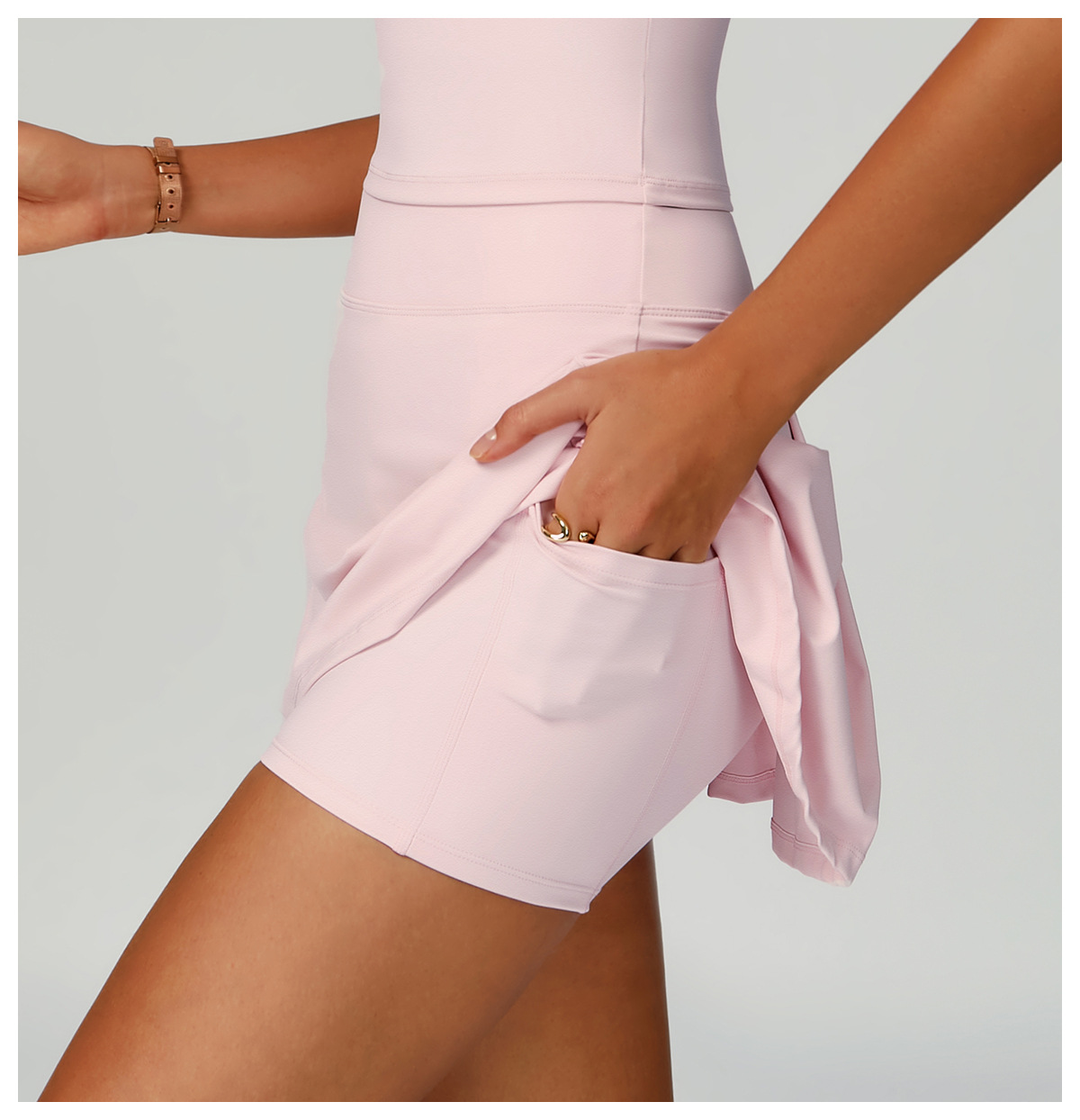 Fold-Over Waist Yoga Skirt with Pockets 2002
