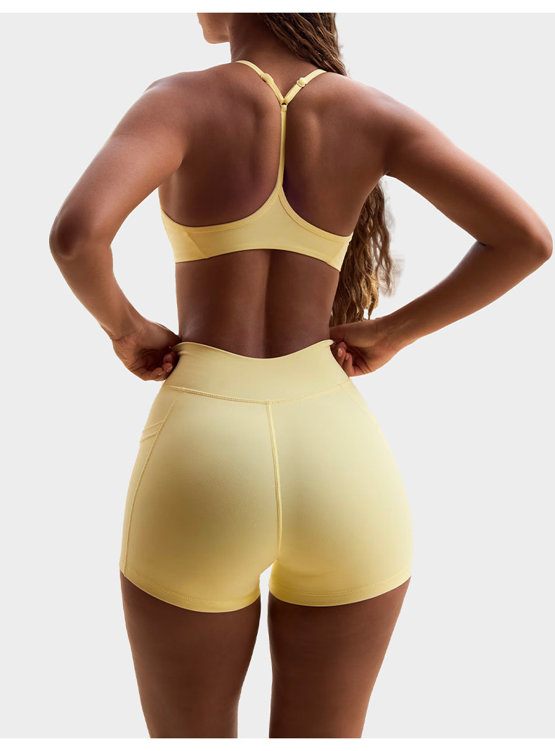 Cross Waist Fitness Three-Point Shorts Yoga Outfit SKL-QY-K3611