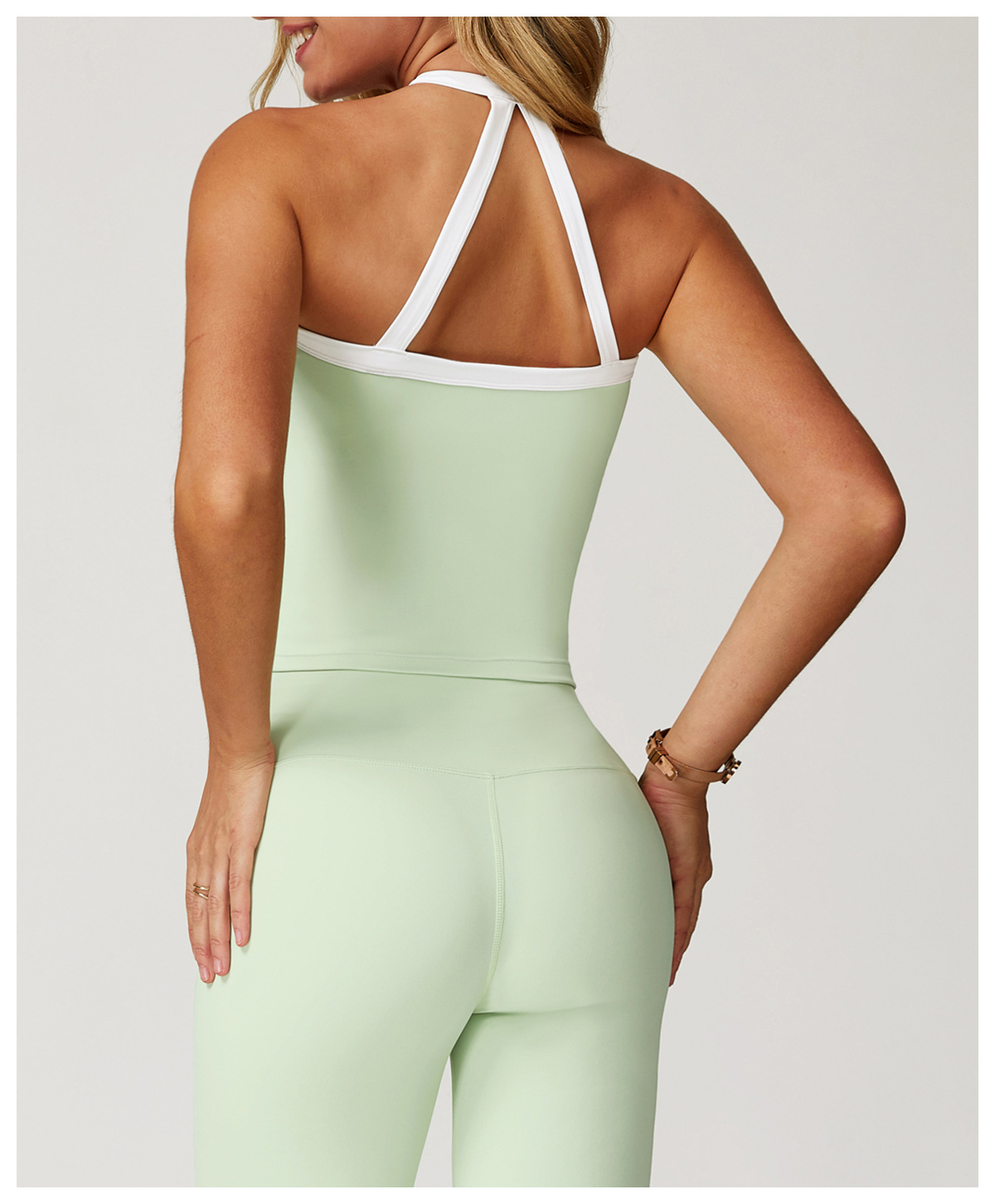 Color Block Hollow-Out Back Yoga Vest 2027
