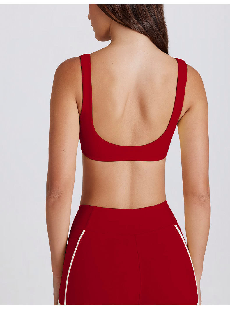 Detachable Bra Seamless Color-Block Bra Twist Camisole Beauty Back Sports Underwear for Running and Yoga SKL-QY-B6538