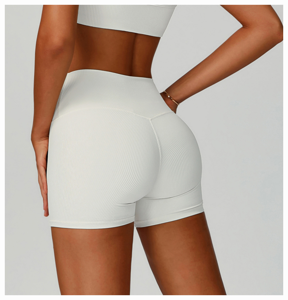 Ribbed High-Waist Butt-Lifting Sports Shorts 3093