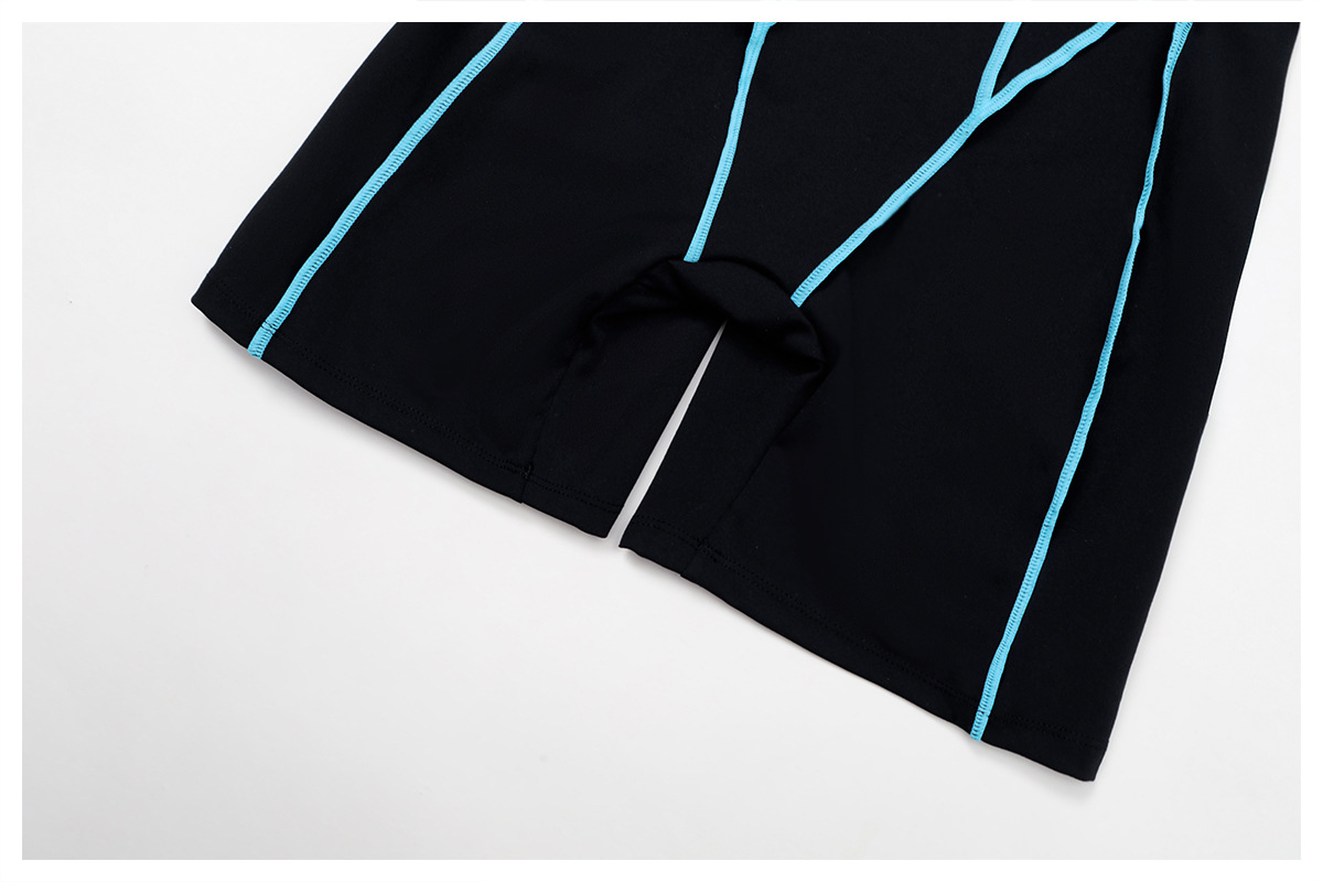 Color Block Hollow-Out Back Long-Sleeve Short Yoga Bodysuit 9318