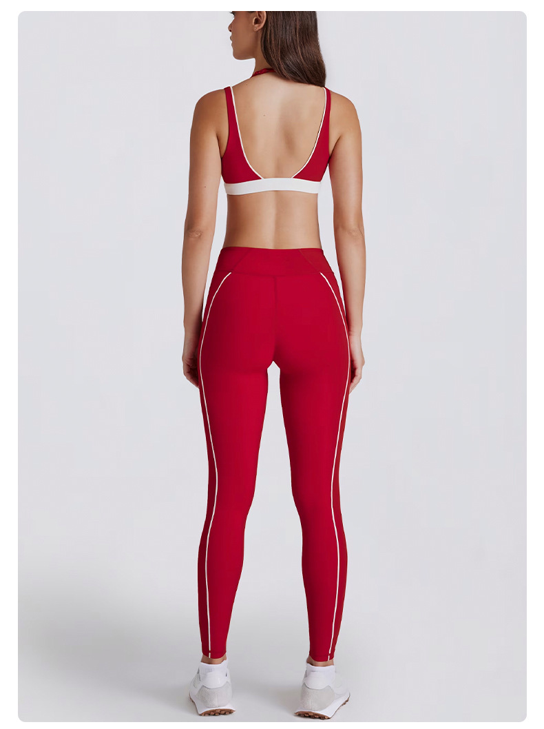 Casual Slim-Fit Color-Block Striped Yoga Pants SKL-QY-K4600