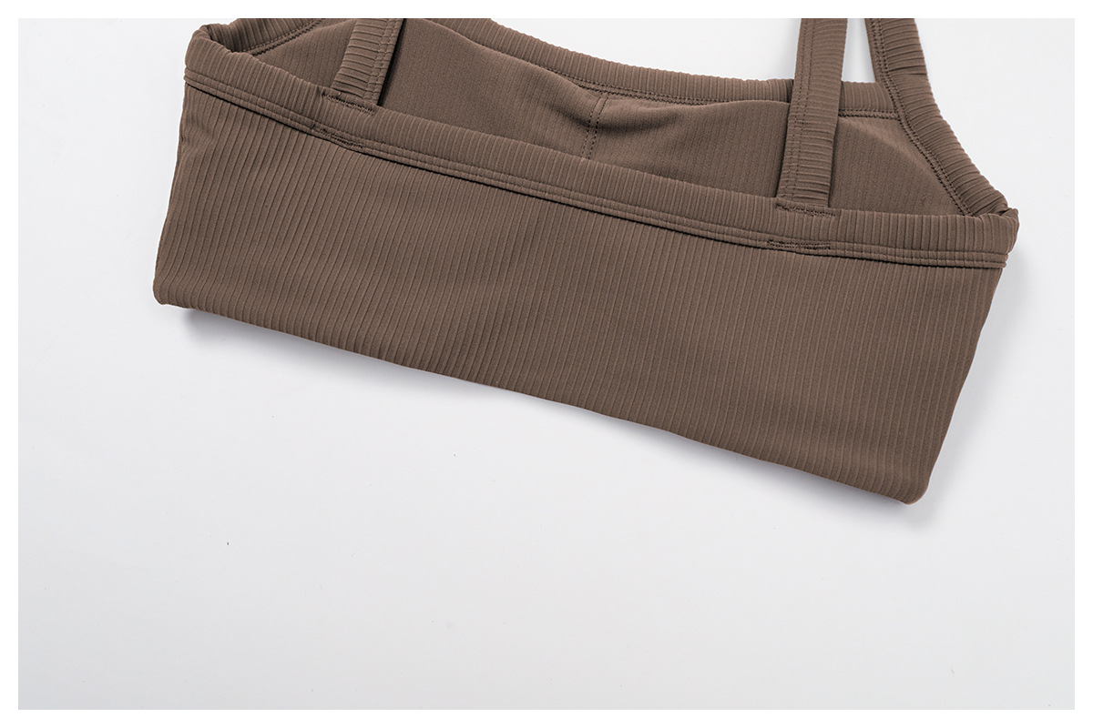 Ribbed Backless Fitted Sports Bra 3093