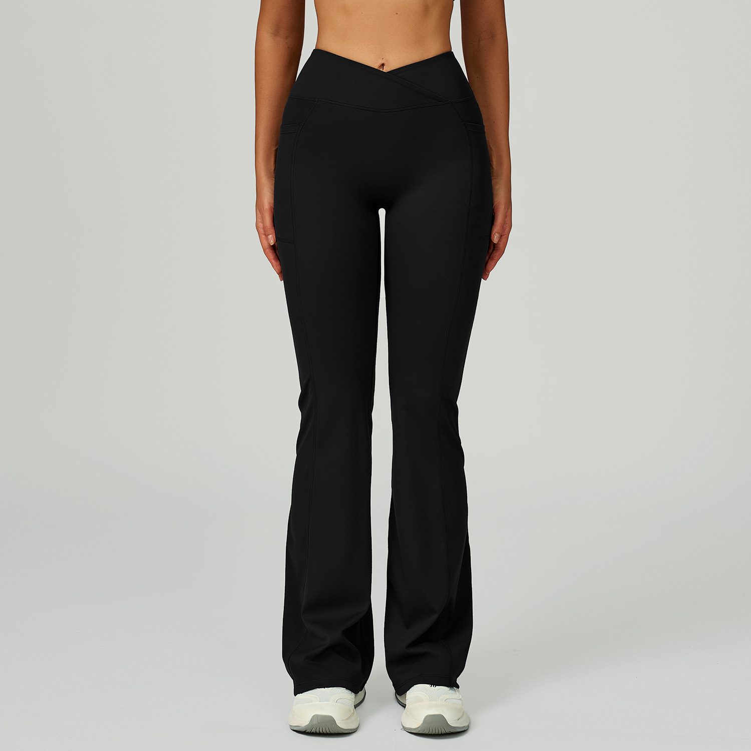 Crisscross Waist Wide-Leg Flare Pants 2030