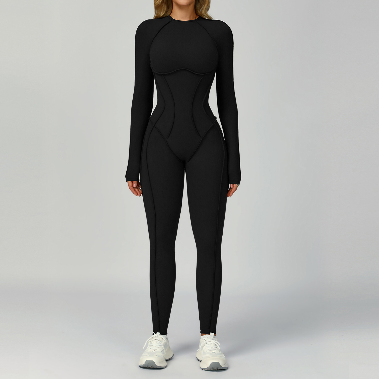Brushed Hollow-Out Back Yoga Bodysuit 9319