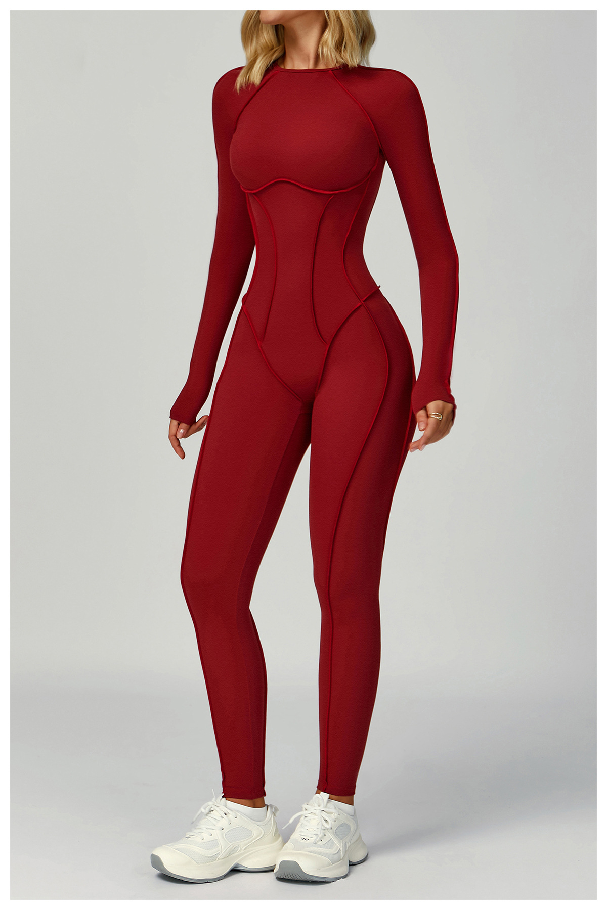 Brushed Hollow-Out Back Yoga Bodysuit 9319