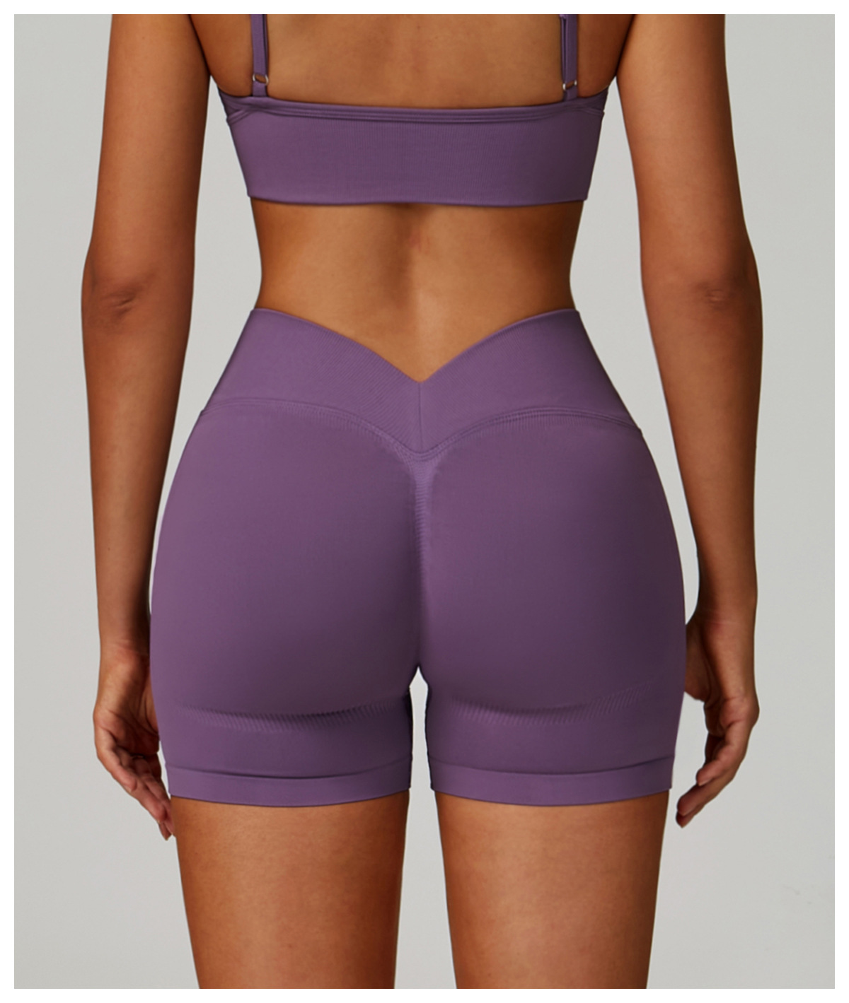 V-Waist Seamless Knit Yoga Shorts 7790