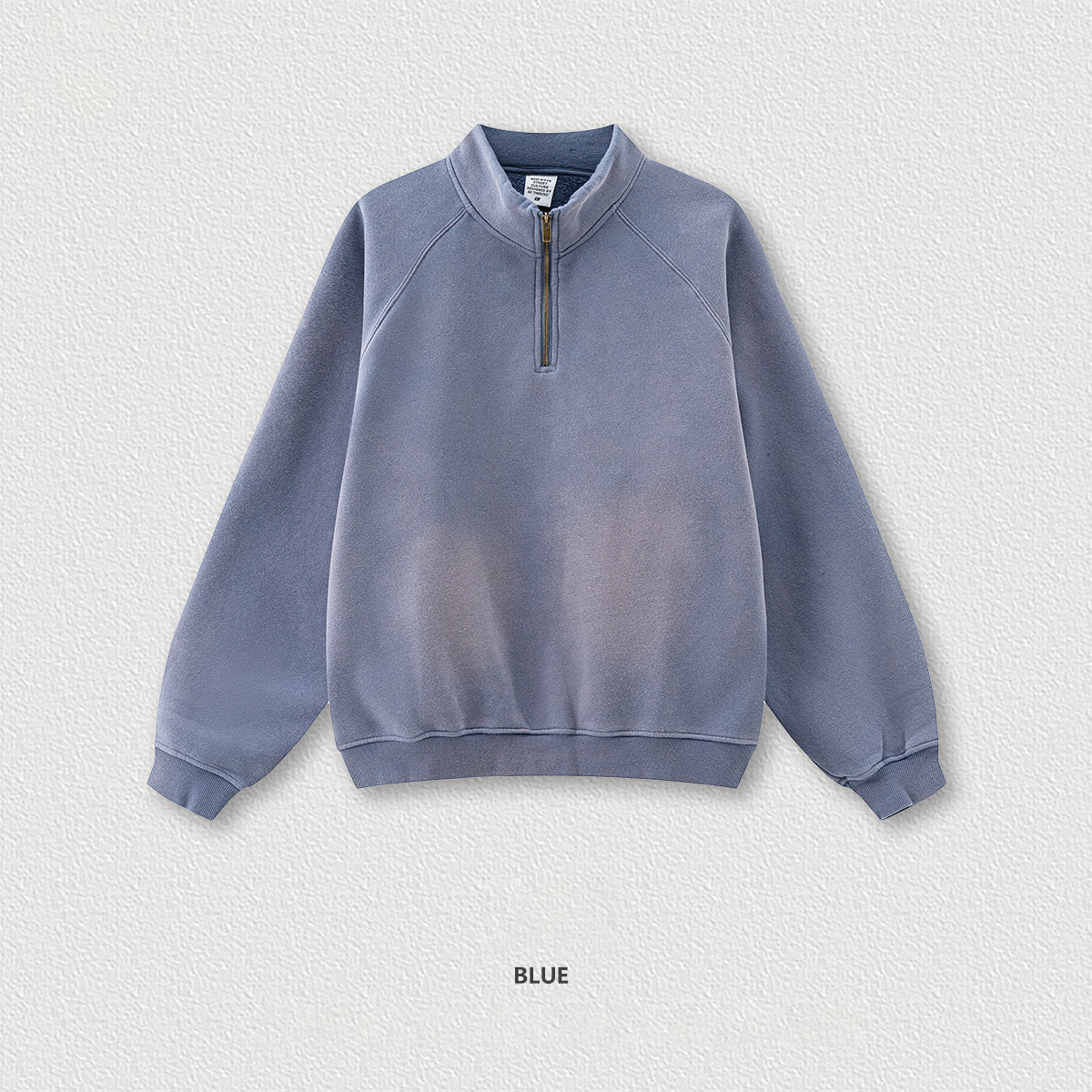 Half Zip Stand Collar Fleece Lined Hoodie BEW2430
