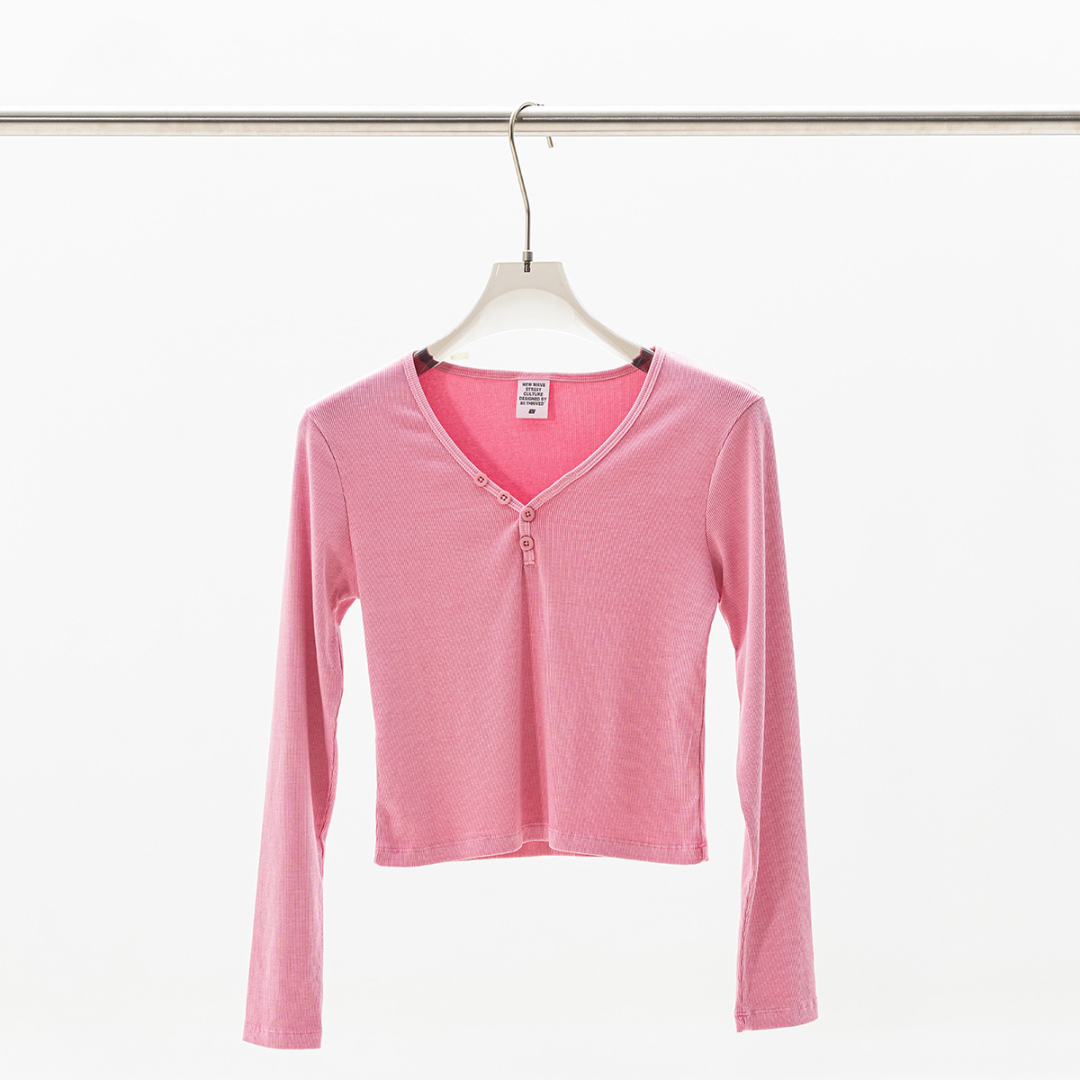 Sexy V-Neck Button Long Sleeve Knitwear BEN25553