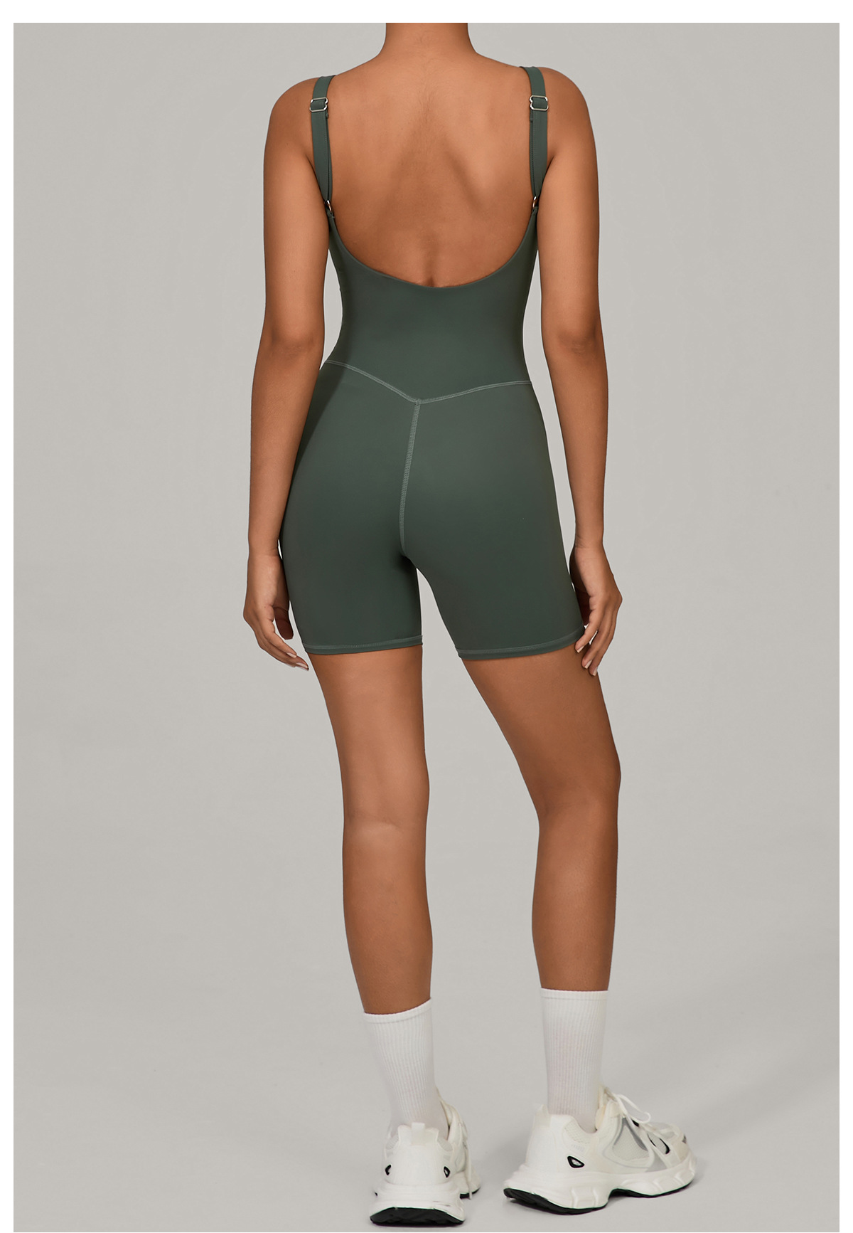Quick-Dry Adjustable Strap Backless Yoga Bodysuit 1410