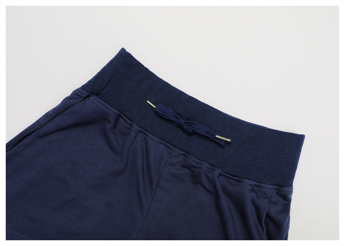 High-Waisted Pocket Drawstring Sports Sweatshorts 2030-1
