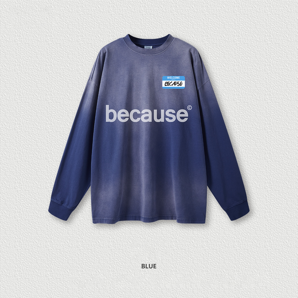 Gradient Letter Printed Long Sleeve T-Shirt BE6506