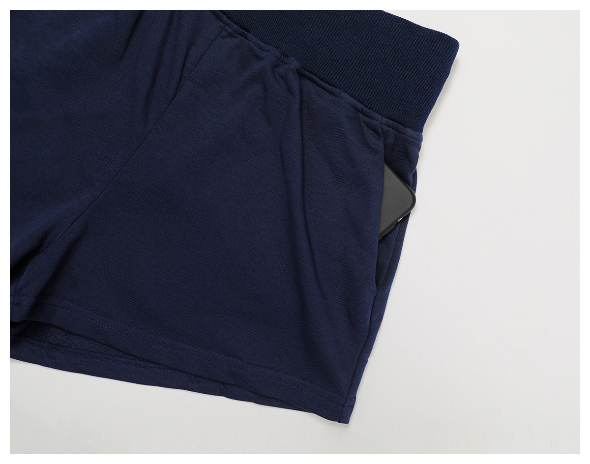 High-Waisted Pocket Drawstring Sports Sweatshorts 2030-1