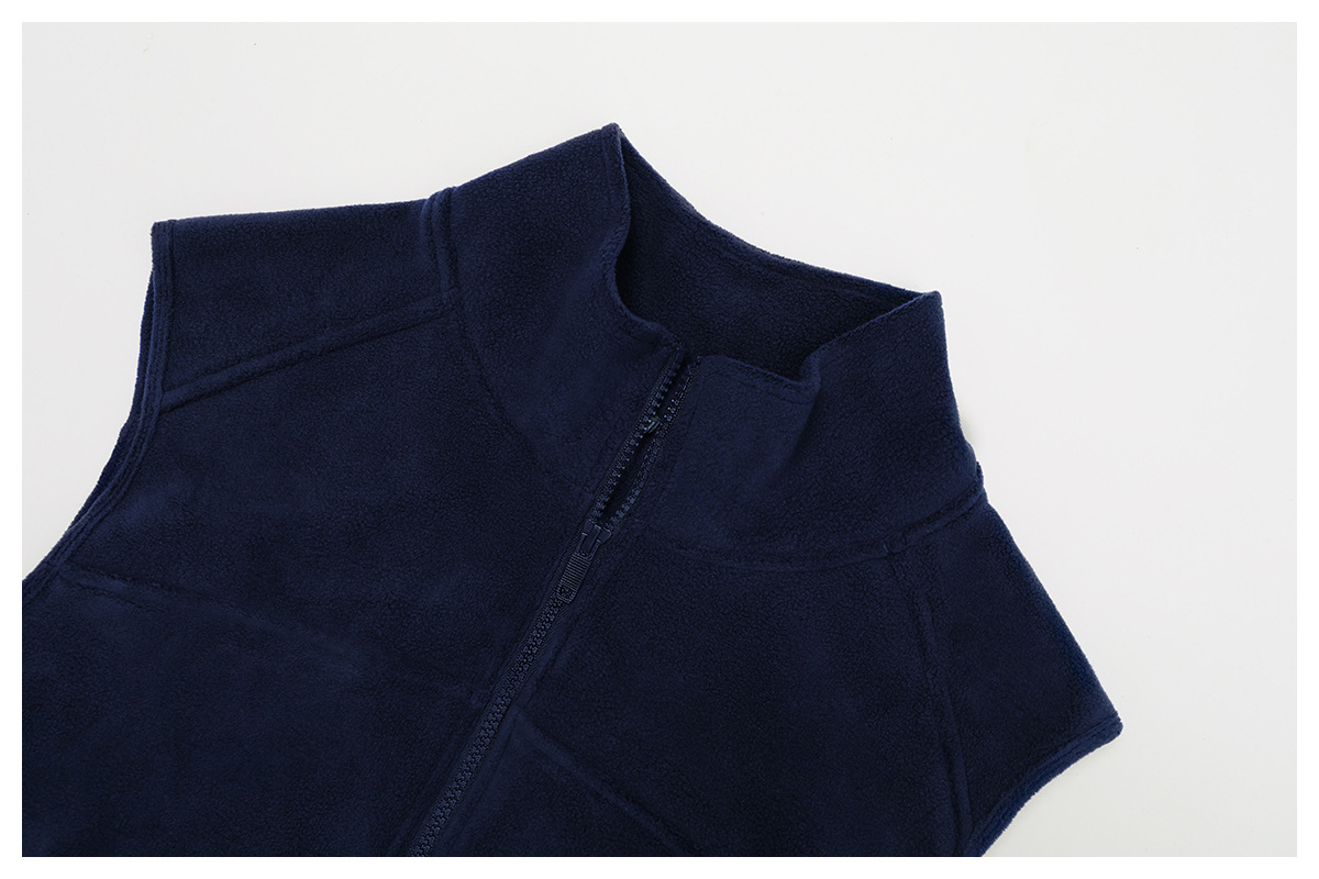 Fleece-Lined Sleeveless Zipper Sports Vest 2037