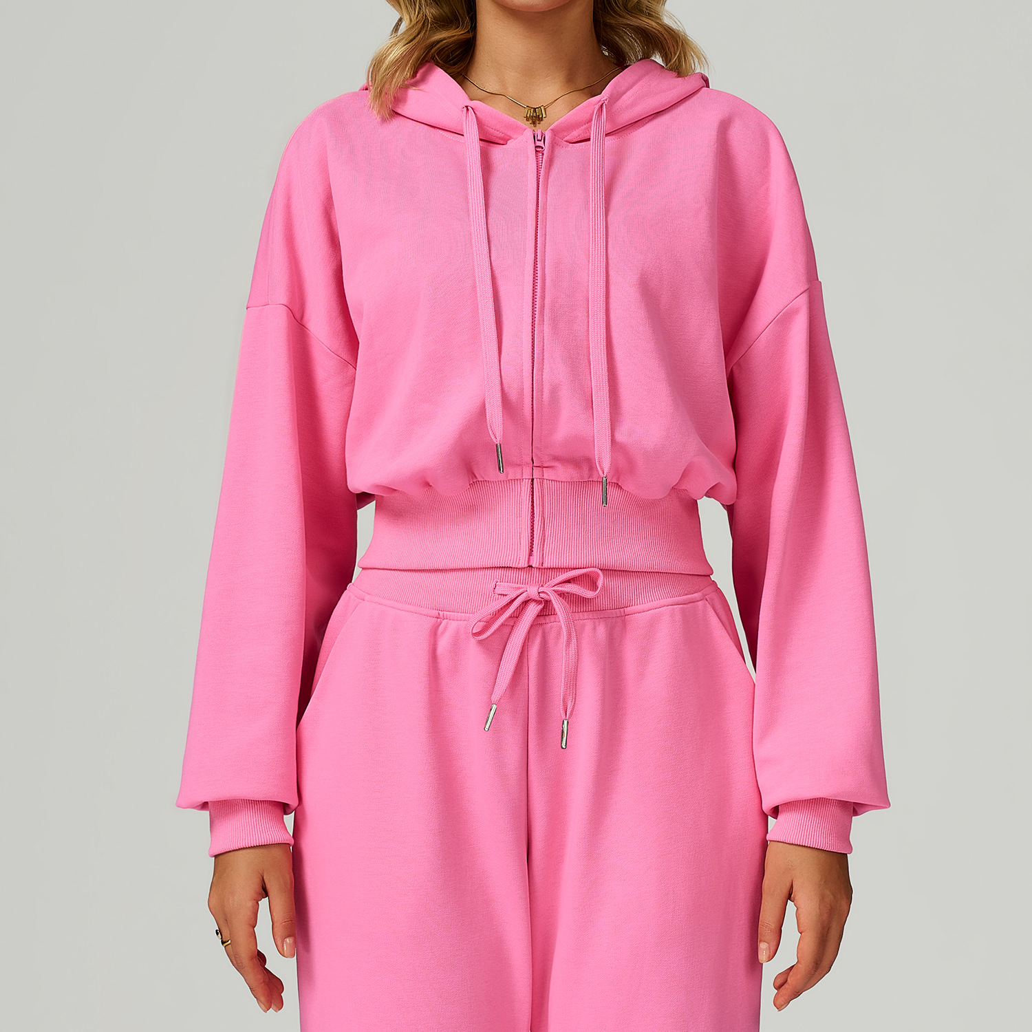 Zipper Hooded Long-Sleeve Sweatshirt 2030 