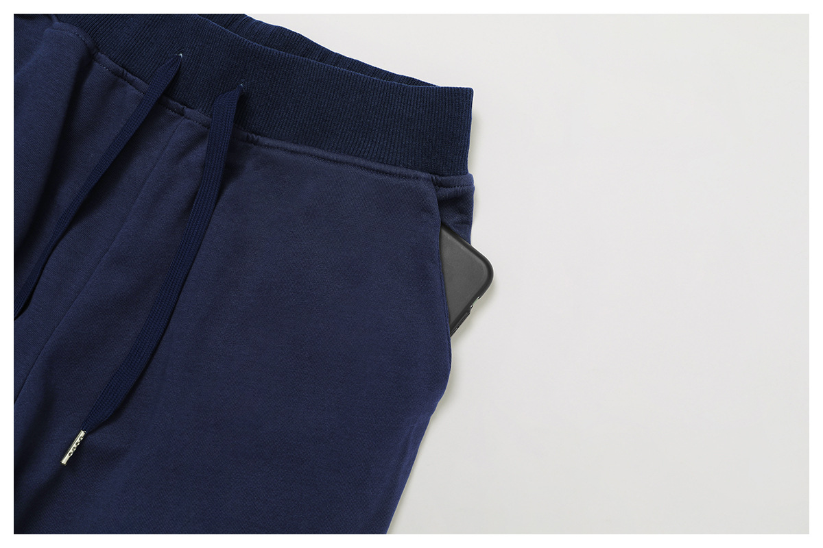 High-Waisted Loose Drawstring Pocket Straight-Leg Sports Sweatpants 2030-2