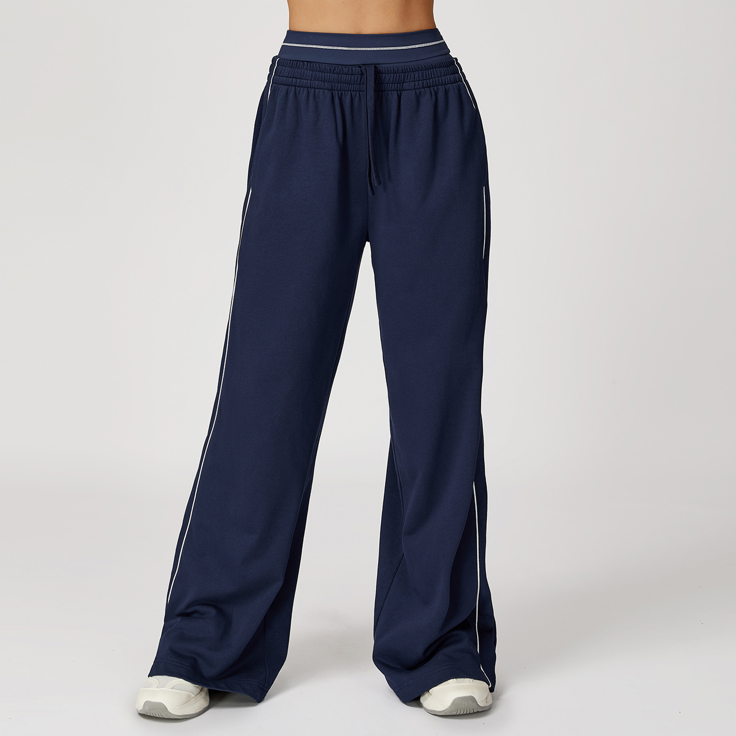 High-Waisted Straight-Leg Sweatpants 7028-1