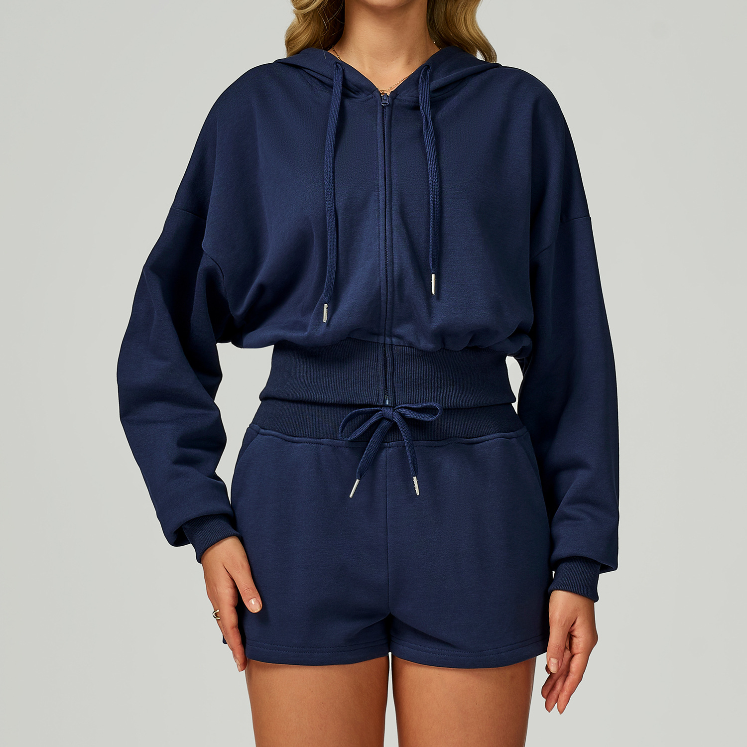 Zipper Hooded Long-Sleeve Sweatshirt 2030 