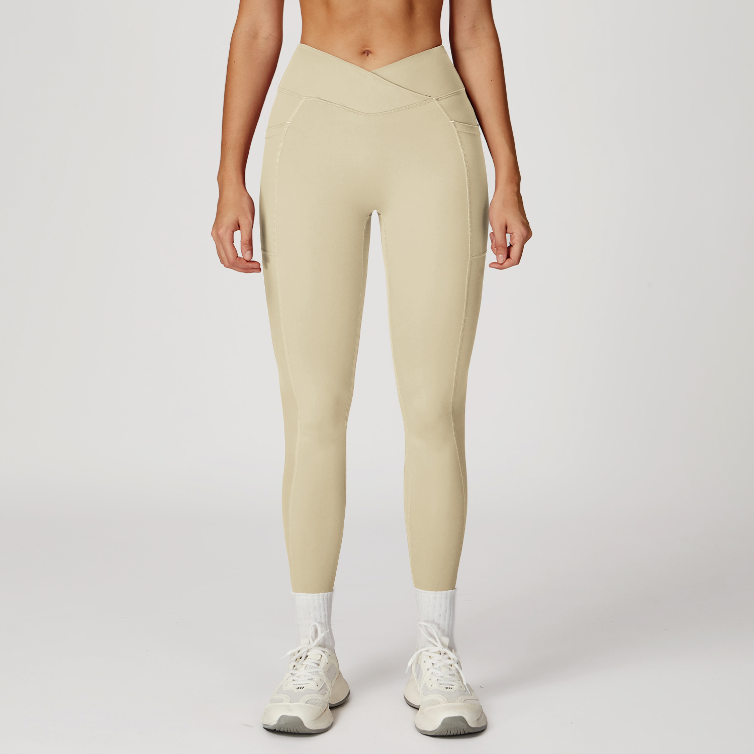 High-Waist Crisscross Waist Yoga Pants 2030-1