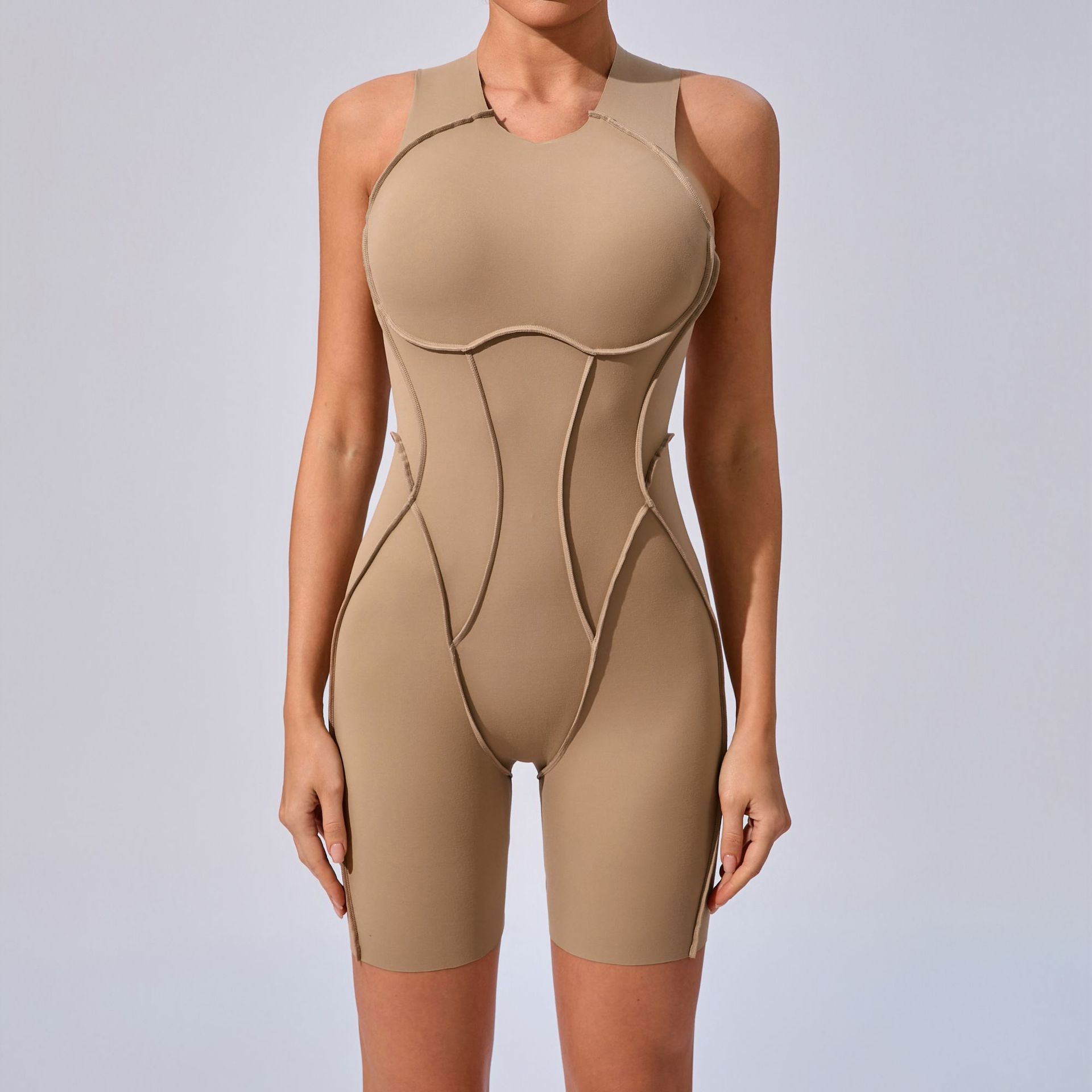 3D Stitched Backless One-Piece Yoga Outfit 25100