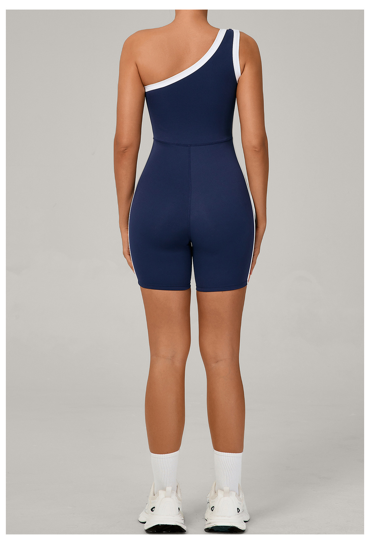 Color Block One-Shoulder Yoga Bodysuit 1977