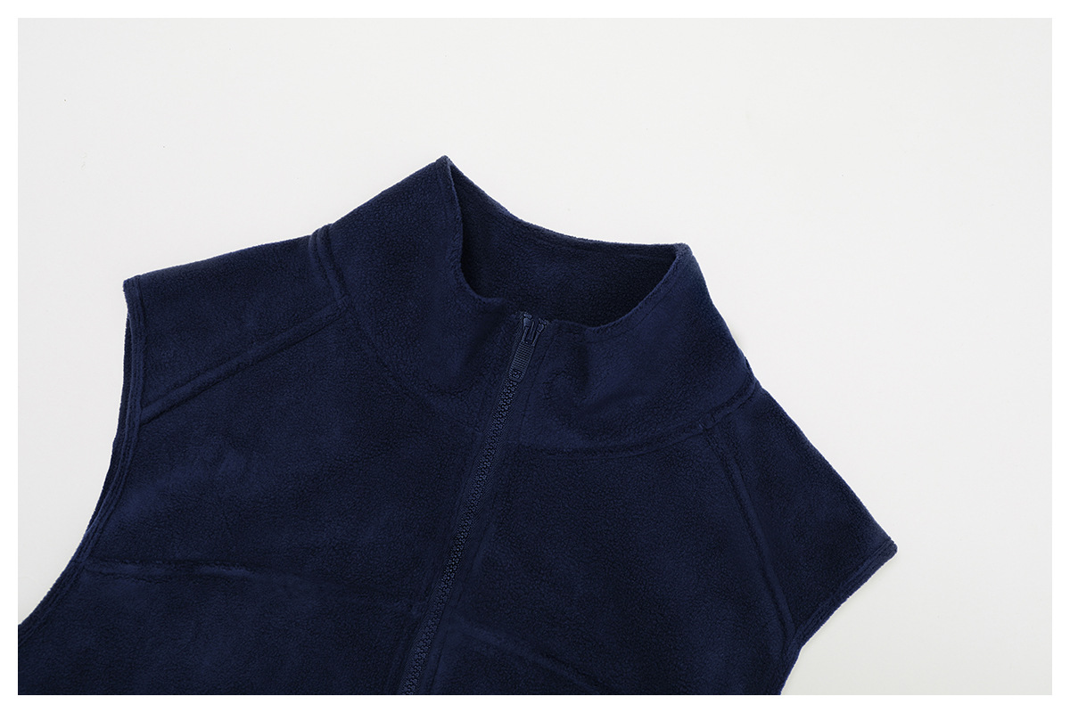 Fleece-Lined Sleeveless Zipper Sports Vest 2037
