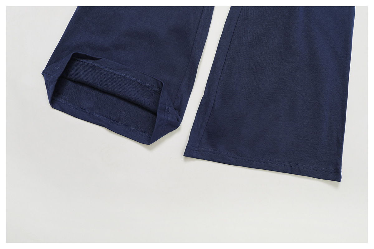 High-Waisted Loose Drawstring Pocket Straight-Leg Sports Sweatpants 2030-2