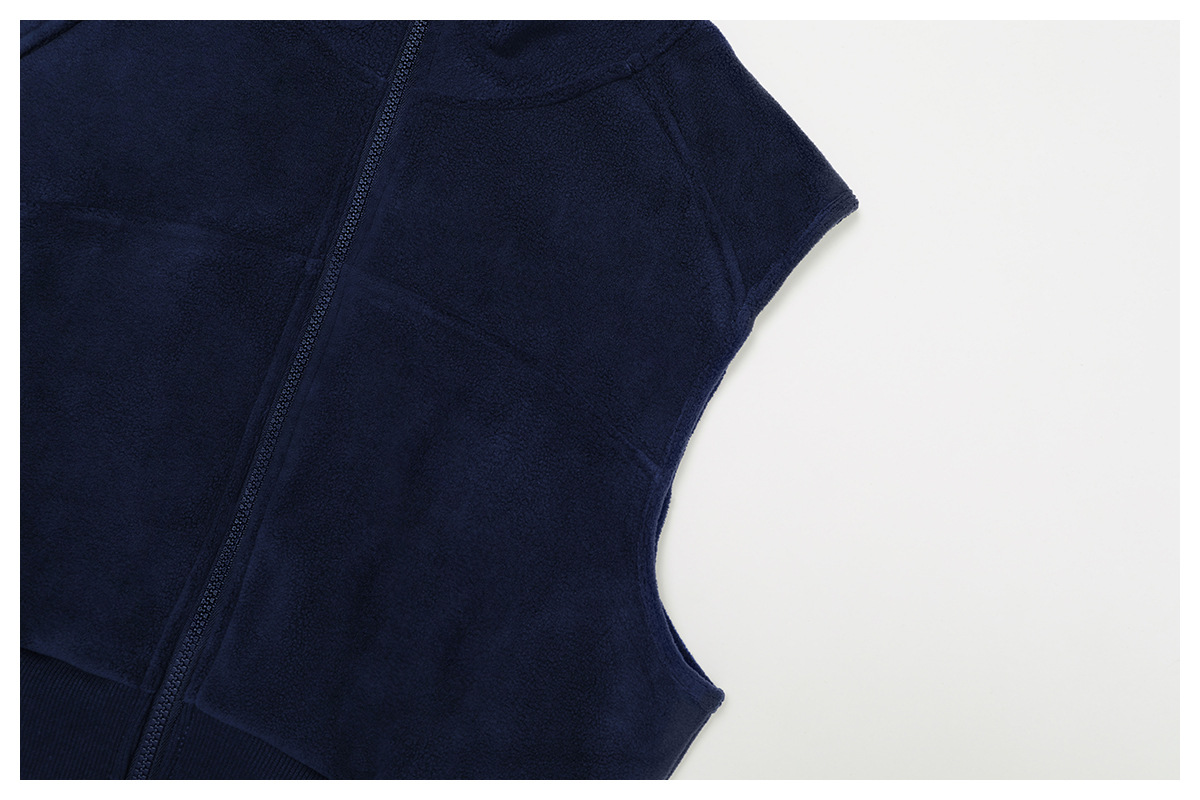Fleece-Lined Sleeveless Zipper Sports Vest 2037
