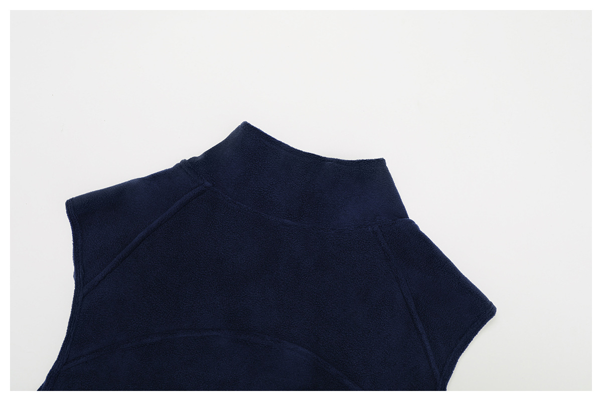 Fleece-Lined Sleeveless Zipper Sports Vest 2037