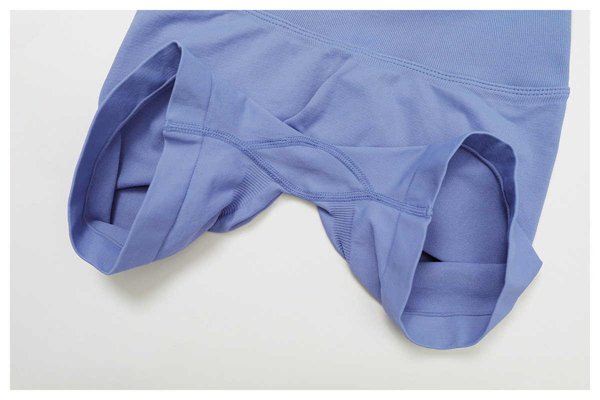 Seamless Color Block High-Waisted Yoga Shorts 9245