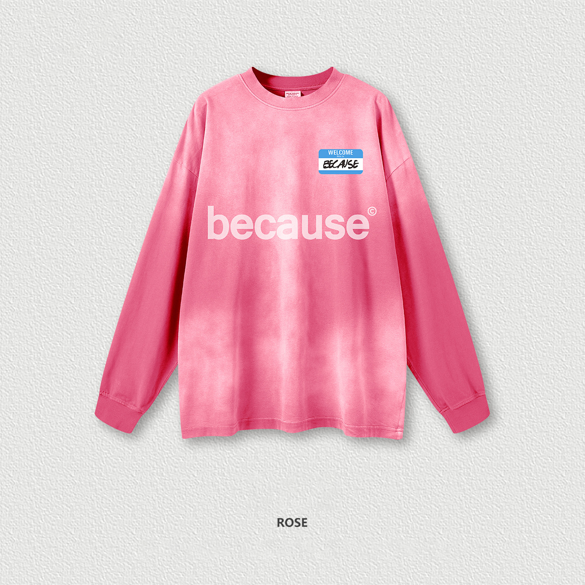 Gradient Letter Printed Long Sleeve T-Shirt BE6506